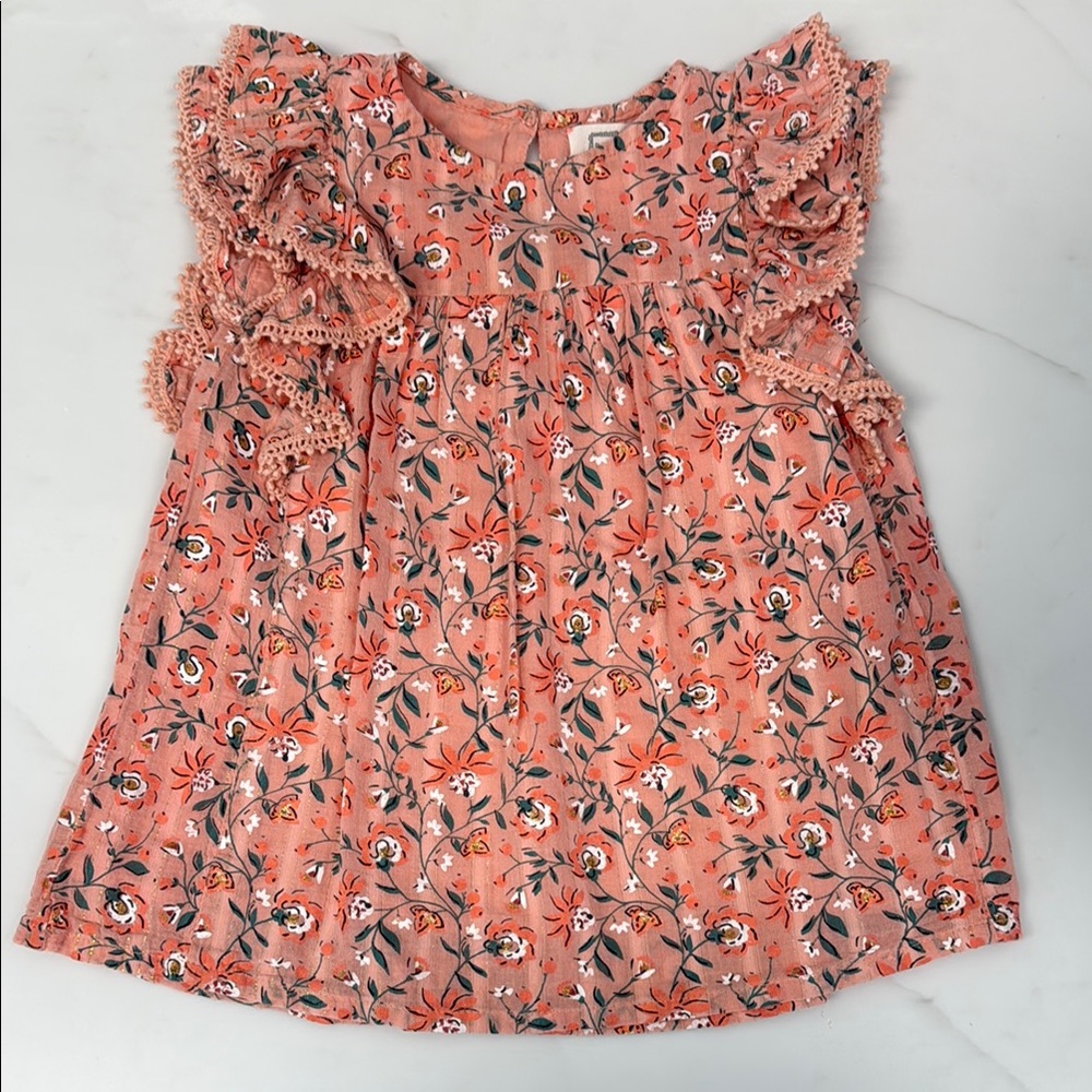 Bonheur de Jour Floral Ruffle Sleeve Dress